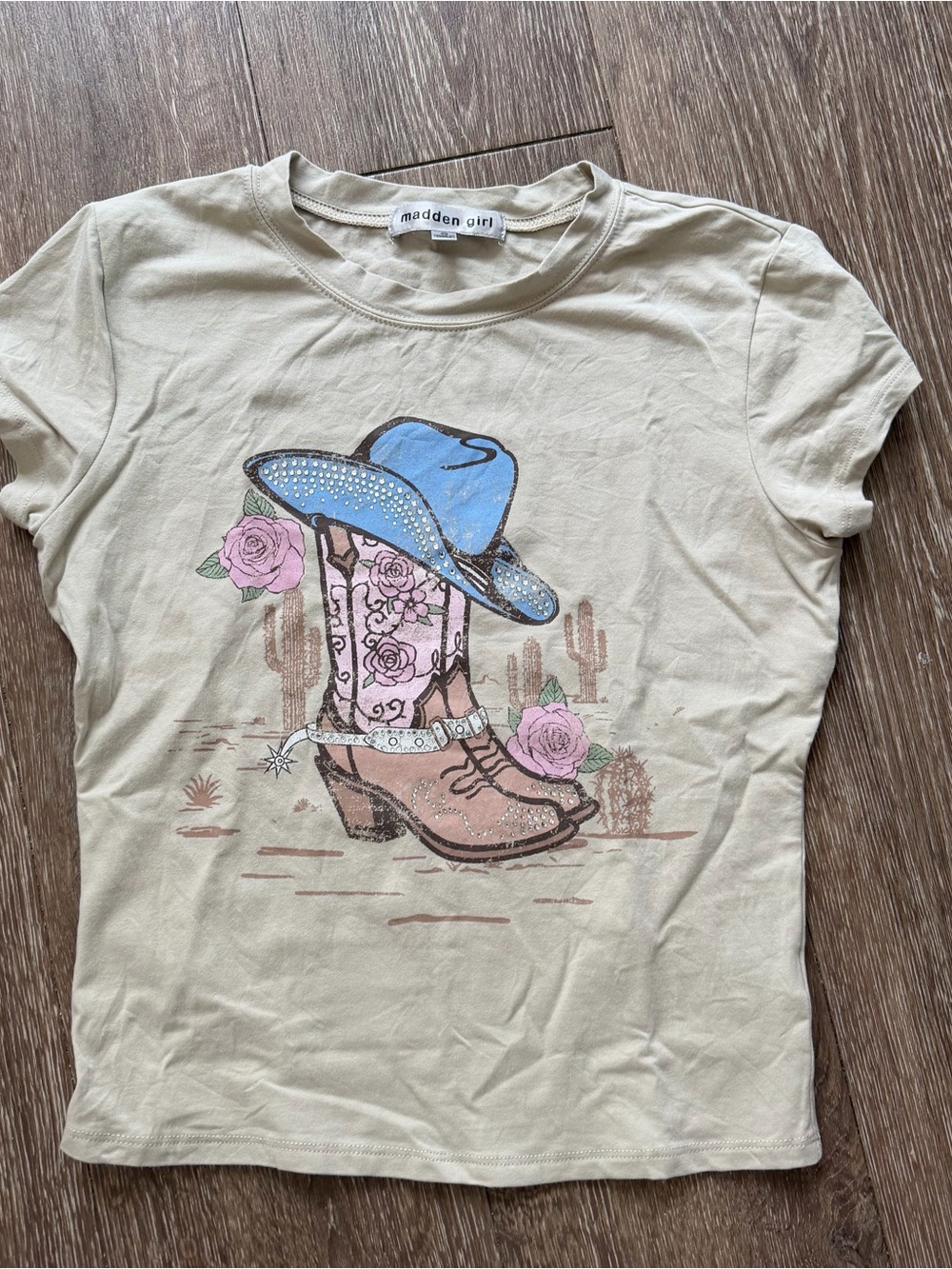 Madden Girl Cowgirl Boots Graphic Tee